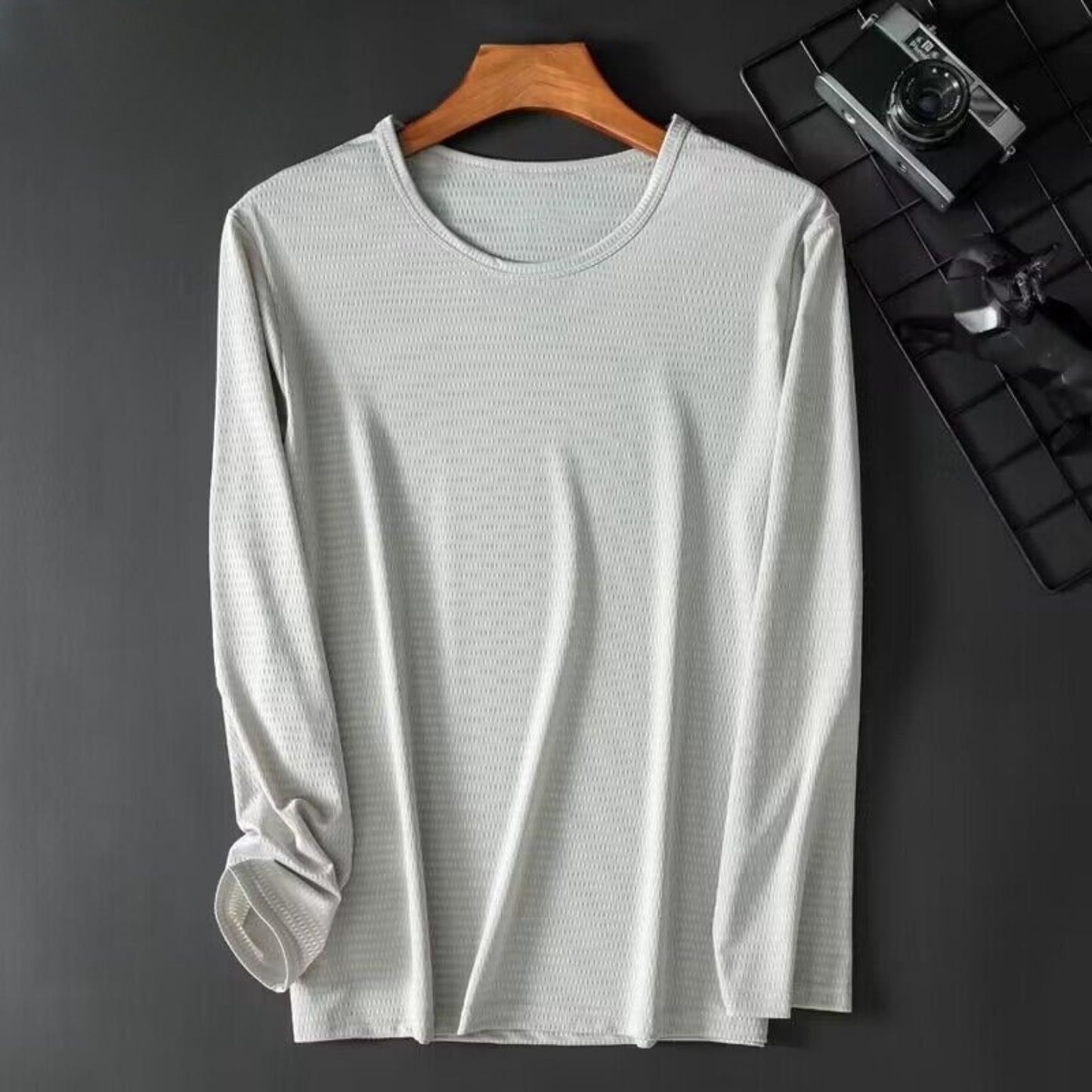 Men's Breathable Long-Sleeve T-Shirt - Dark Grey