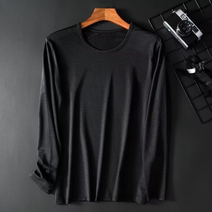 Men's Breathable Long-Sleeve T-Shirt - Light Grey