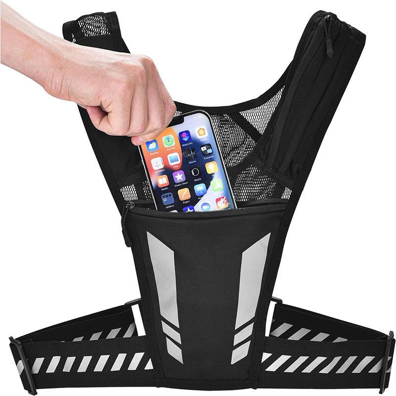 Lightweight Running Phone Vest – Black